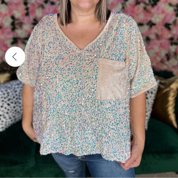 White Birch Season to Sparkle Top in Ivory Plus Size 2XL NWOT - Picture 1 of 5